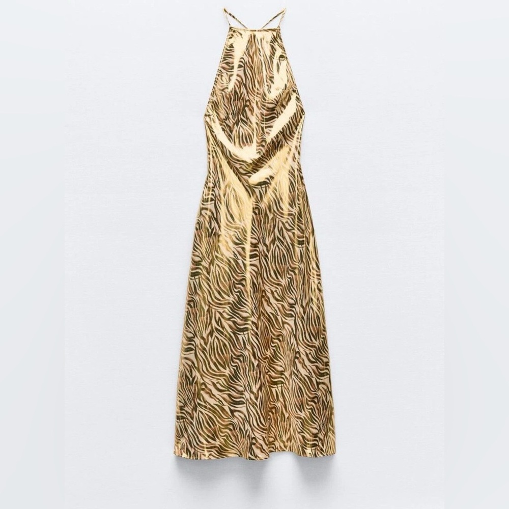 Zara Backless Zebra Print Dress
